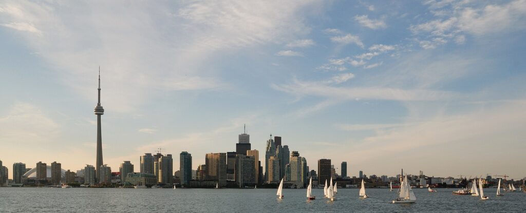 The Toronto skyline seen from the Toronto Islands