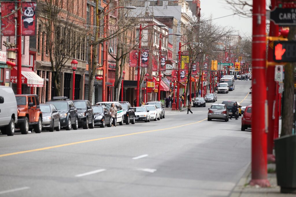 A street in historic Vancouver Chinatown