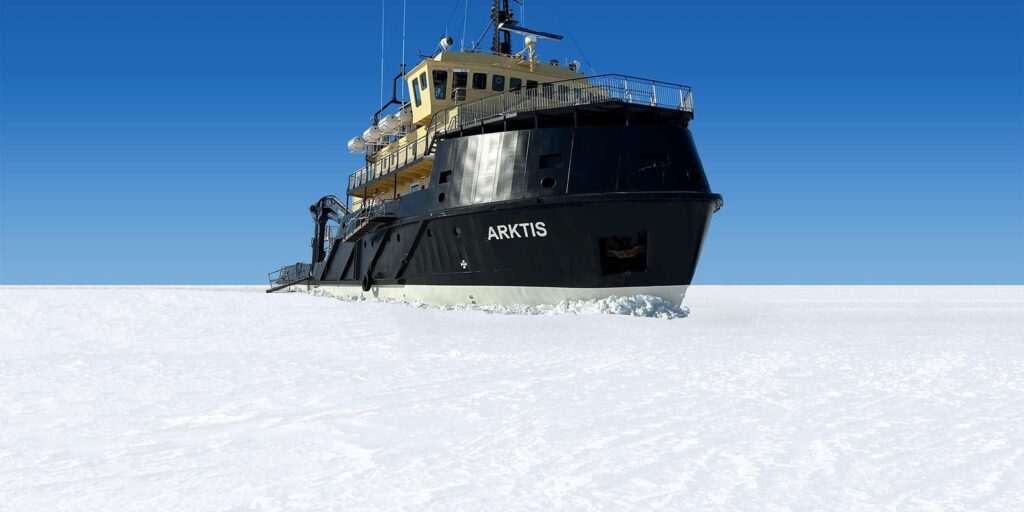 Icebreaker Arktis Cruise with Ice Floating