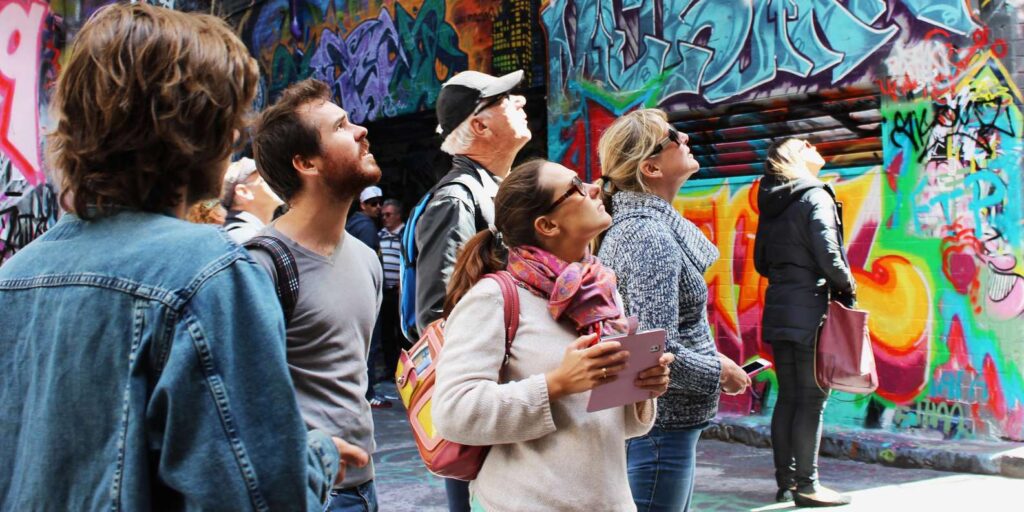 Street art walk with a working artist
